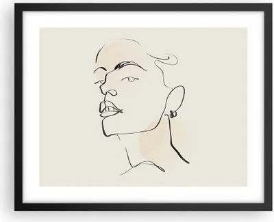 Produktbild von Gerahmtes Poster - Schwarzer Rahmen - Minimalismus Porträt Linie - 50x40 cm - Wand Bild - Wanddeko - Wandbilder - Kunstposter - Wandposter - Bilderrahmen - Bilder - Kunstdruck - P2BAA50x40-4815