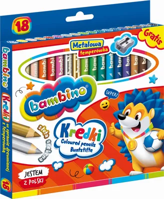Produktbild von Bambino-Stifte, dicke 18-Farben-Holzstifte + Spitzer