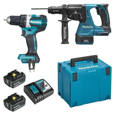 Image de Pack 2 outils MAKITA DLX2191TJ (DDF484 + DHR243) 18V Li-Ion (2 x 5,0 Ah)