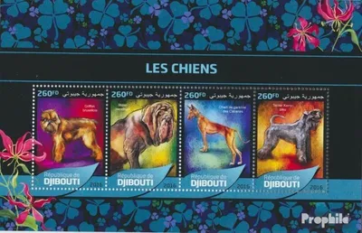 Produktbild von Briefmarken Dschibuti 2016 Mi 1304-1307 Kleinbogen (kompl. Ausg.) postfrisch Hunde