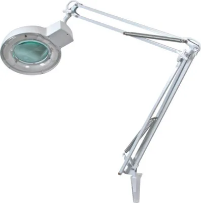Produktbild von Velleman Lupenleuchte, Klemmfuß, Gelenkarm, Linsenkappe, Lampe 22 W, Vergrößerung 2.25x, weiß