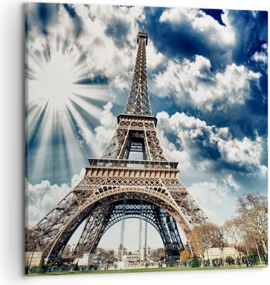 Produktbild von Bild auf Leinwand - Leinwandbild - Architektur gebäude stadt eiffel - 50x50cm - Wand Bild - Wanddeko - Leinwanddruck - Bilder - Kunstdruck - Wanddekoration - Leinwand bilder - Wandkunst - AC50x50-2435