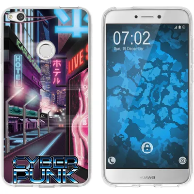 Produktbild von PhoneNatic Case kompatibel mit Huawei P8 Lite 2017 Silikon-Hülle Retro Wave Cyberpunk.01 M4