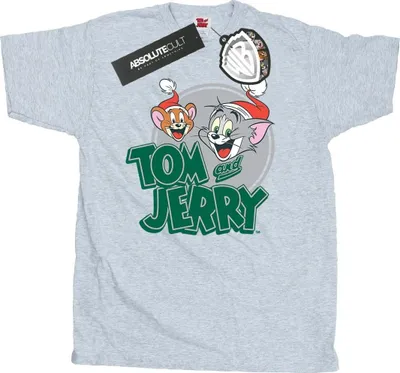 Produktbild von Tom And Jerry - "Christmas Greetings" T-Shirt für Herren BI52088 (S) (Grau)