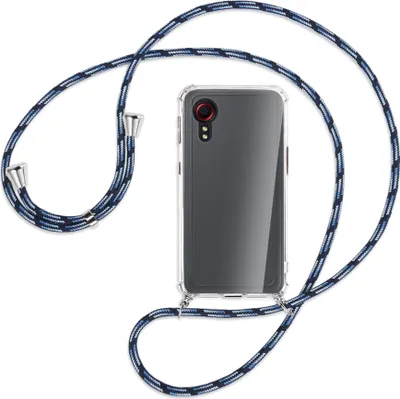 Produktbild von Handykette Backcover-Schutzhülle mit Band (Metall silberfarben) für Samsung Galaxy Xcover 5 (G525) - Blautöne