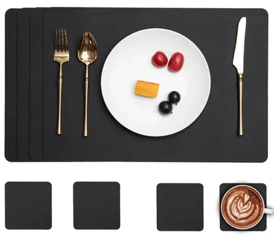 Imagen del producto de Protectores de mesa de cuero sintético, lavables, juego de 4 unidades, para la mesa