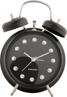 Karlsson KA5805BK Digitale Wekker - Moderne Zeshoekige Design Met Temperatuurweergave