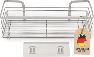 Immagine prodotto di Supporto da bagno autoadesivo per piatti doccia Intirilife in argento per riporre e organizzare i prodotti di uso quotidiano