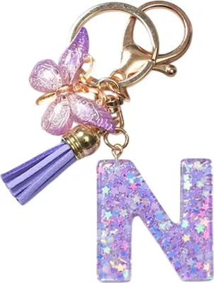 Produktbild von Alphabet Schlüsselanhänger N / Lila – Glitzernde Träume KP37908