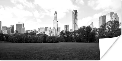 Produktbild von MuchoWow® Poster New York Skyline mit Central Park - schwarz und weiß 150x75 cm - ohne Rahmen