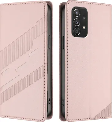 Produktbild von Hülle für Samsung Galaxy A52 4G/A52 5G/A52s 5G, Kunstleder Brieftaschen Handyhülle mit Kartenfach und Standfunktion Pink