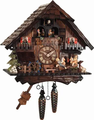 Produktbild von Engstler - 4746_QMT - Kuckucksuhr - Quarz - Nussbaum - mit Musik mit Tanzpaar - 33 cm