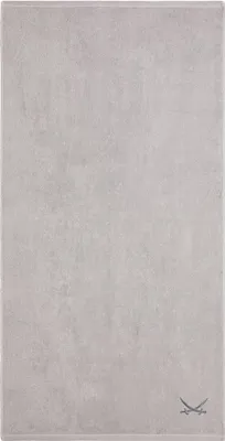 Produktbild von Sansibar Sylt Duschtuch Badetuch Saunatuch Frottier-Serie „Classic“, 70x140 cm, silber, hochwertige Säbel Stickerei, pflegeleicht, hautfreundlich