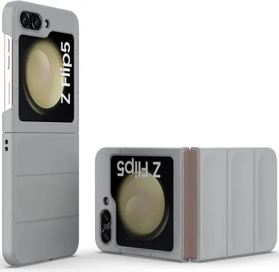 Produktbild von Handyhülle für Samsung Galaxy Z Flip 5 Hartes PC Matt Stossfest Anti-rutsch Hülle Grau