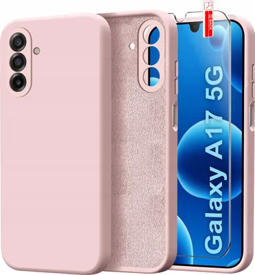 Productafbeelding van Hoesje voor Samsung A17 5G, siliconen, elastisch + beschermend glas 9H