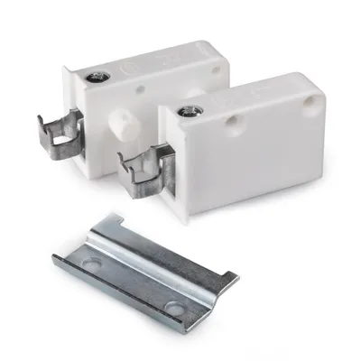 Produktbild von Schrankaufhängern Set-4⨯ Weiß Wandhalterung & 55mm Aufhängeschienen für Schränke