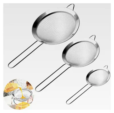Produktbild von Maschensieb 8/10/12 cm Edelstahl 304 Küchensieb für Quinoa, Gemüse, Obst, Tee