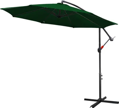 Obrázok produktu pre TolleTour slnečník Ø3m vrátane záhradného slnečníka otočného o 360°, terasového slnečníka, závesného slnečníka, trhového slnečníka, plážového slnečníka, slnečnej ochrany, UV ochrany, zelený