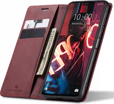 Image de Etui téléphone avec rabat SPACECASE Wallet pour Poco X5 Pro/Note 12 Pro Rouge