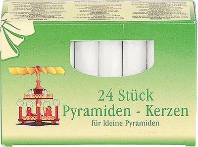 Produktbild von Pyramidová svíčka 7cm Ø1,4cm bílá 24 balení
