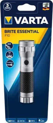 Produktbild von VARTA Taschenlampe BriteEssential F10 LED LW:19m 20lm (o.Batt.3AA) 15608201401
