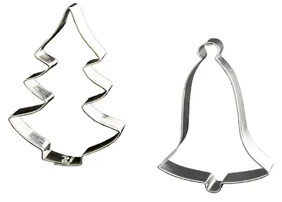 Immagine prodotto di Set da 2 formine LARES a forma di abete e campana - Dimensioni: circa 12 cm, accessori da forno