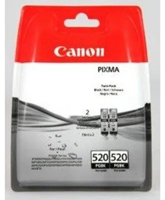 Produktbild von Canon PGI-520BK Tinte Schwarz (Doppelpack), Schwarz, Tinte auf Pigmentbasis, 2 Stück(e), Multipack