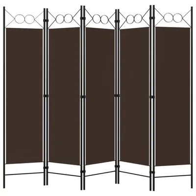 Zdjęcie produktu dla vidaXL 5-częściowy rozdzielacz do pokoju brązowy 200 x 180 cm