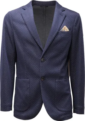 Produktbild von 7113AD AT.P.CO Blaue Jacke aus Baumwollmischgewebe mit Mikromuster für Männer