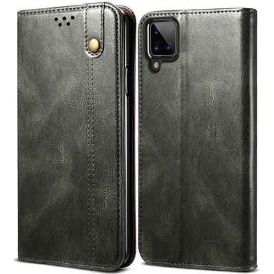 Obrázek produktu pro Pouzdro pro Samsung Galaxy A12 5G, kožené flip pouzdro peněženka s funkcí stojánku zelené