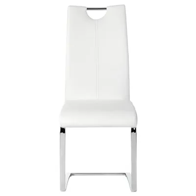 Produktbild von Esszimmerstuhl Schwingstuhl SABA, Set mit 4 Stühlen, chrom/weiß