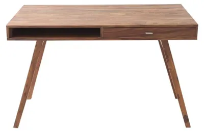 Produktbild von Büro Schreibtisch SCANOVA 117 cm aus massivem lackiertem Sheeshamholz mit Schublade und Fach – Skandinavischer Stil