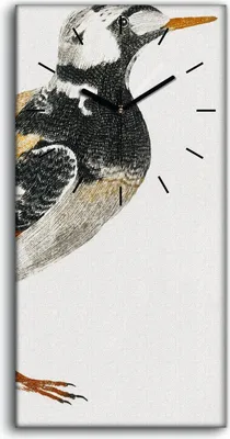 Produktbild von Wandbild Leinwand Bilder Wanduhr Geräuschlos 30x60 Zeichnung Tier Vogel Kunst - schwarze Hände