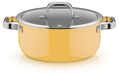 Immagine prodotto di WMF, Set di pentole Mineral Pro Fusiontec, teglia da arrosto con coperchio, 24 cm, colore giallo mango