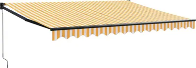Produktbild von vidaXL Markise Einziehbar Gelb und Weiß 4,5x3 m Stoff und Aluminium