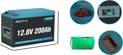 Zdjęcie produktu dla Akumulator LiFePO4, pojemność 200 Ah, wysoka gęstość energii, akumulator 12,8 V 200 Ah