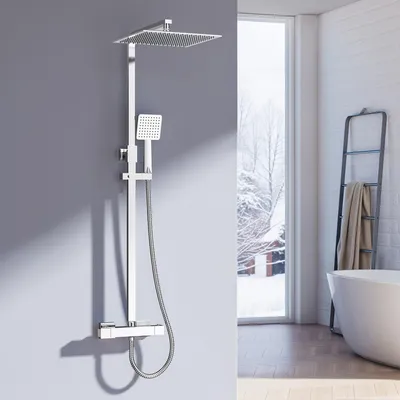 Obrázek produktu pro Sprchový systém Heilmetz s termostatickou dešťovou sprchou s velkými sprchovými hlavicemi a chromovanou ruční sprchou