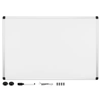 Produktbild von Navaris Kombiboard Tafel mit Aluminium Rahmen - 60 x 40 cm Whiteboard Magnettafel zum Beschriften - Magnet Board Magnetwand inkl. Marker Magnete