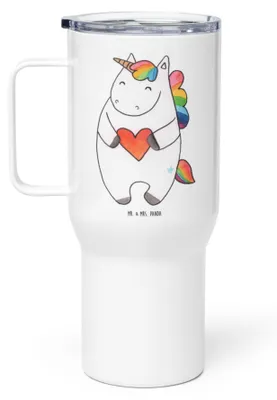 Produktbild von Mr. & Mrs. Panda thermosbecher Einhorn Herz - Weiß - Geschenk, Anders, Lustig, Isolierbecher, Unicorn, Einhörner, Thermobecher, Freundin, Kaffee-Thermobecher, Teetasse