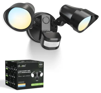 LED-Strahler mit Bewegungsmelder, 3000 Lumen, 3 CCT, IP65, 30 W, Schwarz