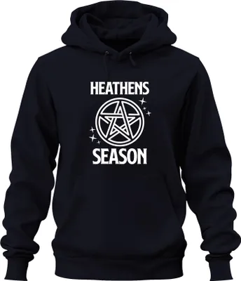 Obrázek produktu pro HEATHENS SEASON Pentagram Pentagram Wicca Paganism Gothic Occult Uni mikina s kapucí, Navy, XL