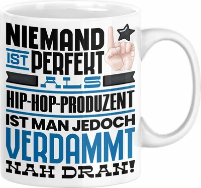 Produktbild von Hip-Hop-Produzent Geschenk Tasse Lustige Geschenkidee für Hip-Hop-Produzent Geburtstag Kaffee-Becher Niemand Ist Perfekt Aber Als Hip-Hop-Produzent Ist Man Nah Dran (Weiß)