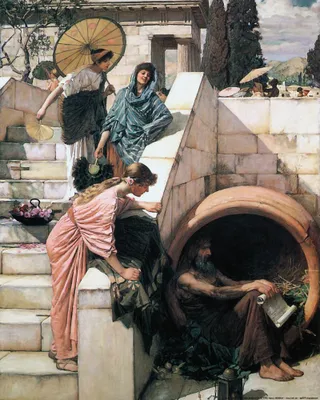 Obrázek produktu pro John William Waterhouse Kunstdruck Bild - Diogenes, 1882 (50 x 40 cm)