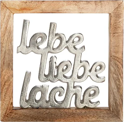 Produktbild von Gilde Holz Rahmen Lebe, Liebe, Lache
