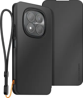 Image de Xfm, étui avec compartiment pour cartes et dragonne pour Redmi Note 15 Pro 5G, noir