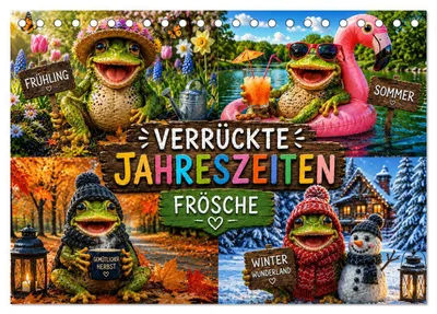 Produktbild von Verrückte Jahreszeiten Frösche (Tischkalender 2027 DIN A5 quer), CALVENDO Monatskalender