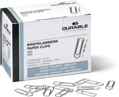 Produktbild von DURABLE Briefklammern 26mm verzinkt, Pckg. à 1000, 120725