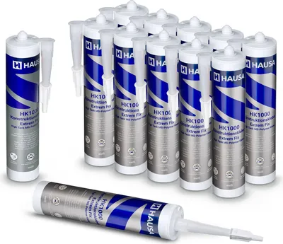 Produktbild von HAUSA High-Tack Montagekleber HK1000 Alleskleber starker 400 kg/10cm? 12 x 290ml