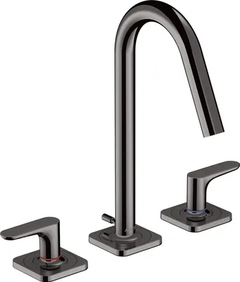 Produktbild von hansgrohe AXOR Citterio M 3-Loch Waschtischarmatur 160 mit Hebelgriffen, Rosetten und Zugstangen-Ablaufgarnitur, 34133330