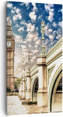 Produktbild von Bild auf Leinwand - Leinwandbild - London architektur big ben - 55x100cm - Wand Bild - Wanddeko - Leinwanddruck - Bilder - Kunstdruck - Wanddekoration - Leinwand bilder - Wandkunst - PA55x100-2415